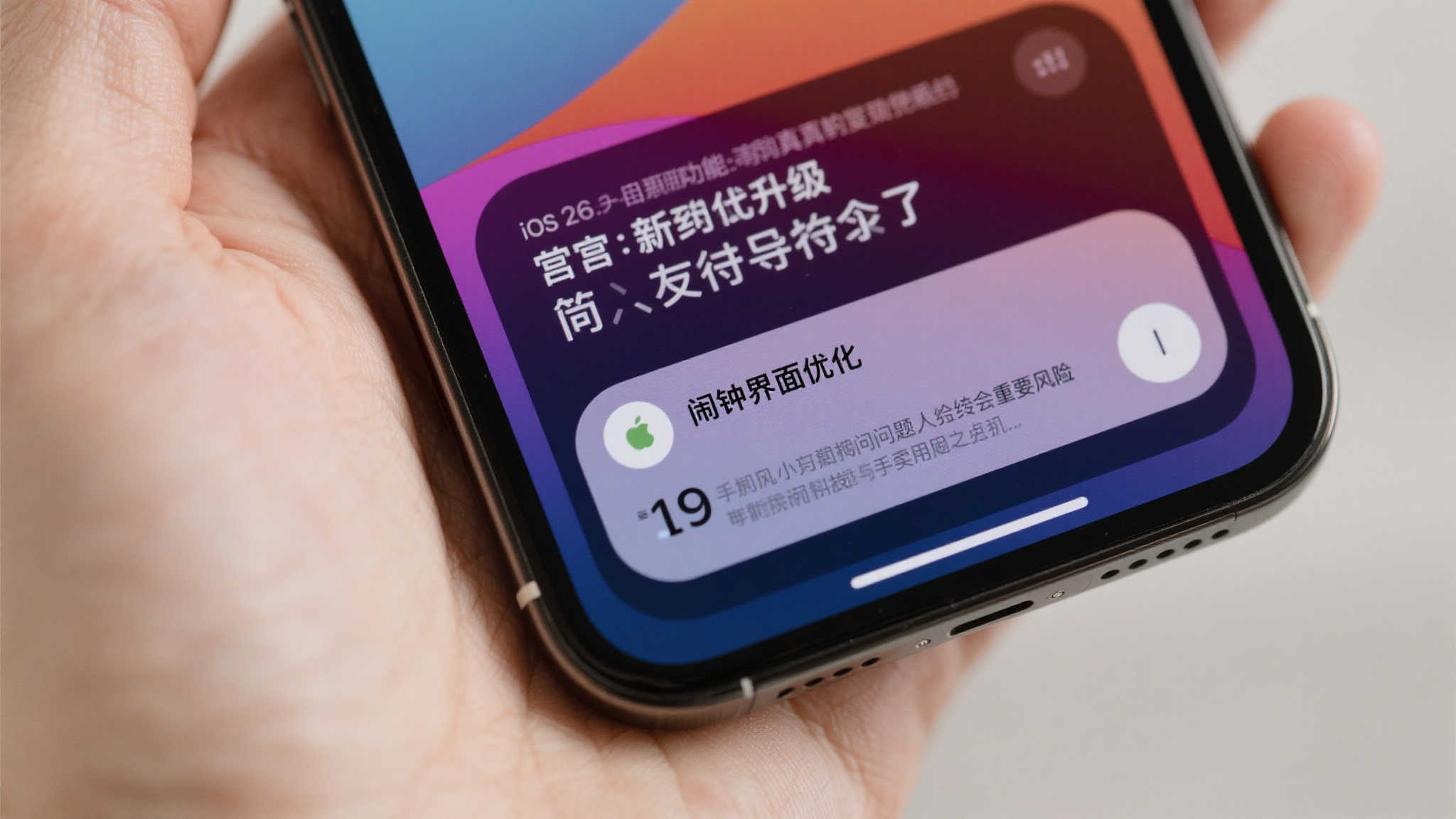 苹果iOS 26新版本闹钟易误触,用户更易赖床